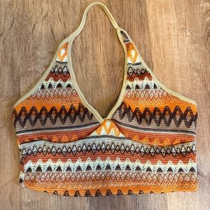 SHEIN cropped halter tank top